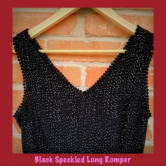 Black Speckled Long Romper - Picture 1 of 4